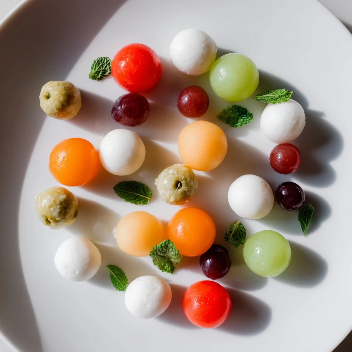Cool and refreshing, this The Polka Dot Platter showcases a medley of round, delicious ingredients.