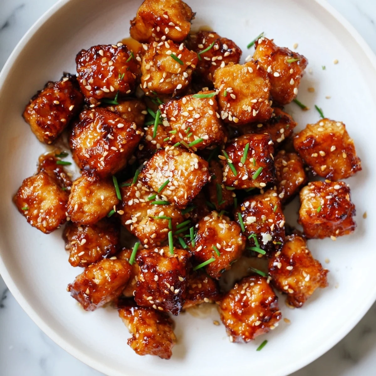 Crispy golden Air Fryer Turkey Bites, glazed with honey, offering a delightful sweet-savory flavor and appetizing sheen.
