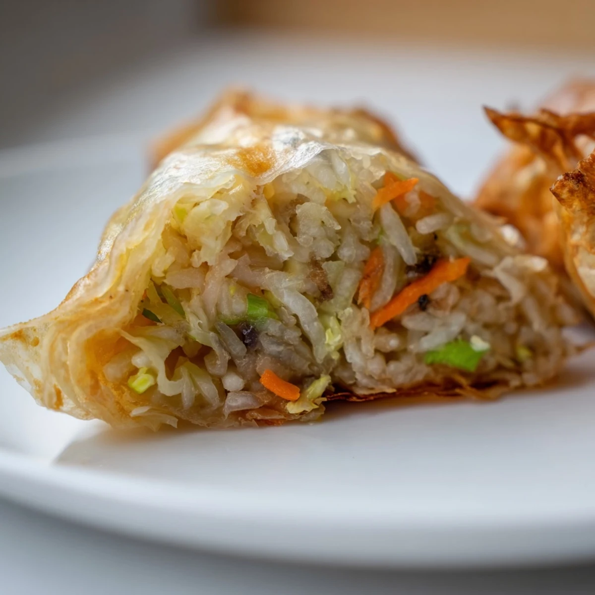 Golden, crispy Crispy Rice Paper Dumplings, a tantalizing appetizer with a savory veggie filling inside.