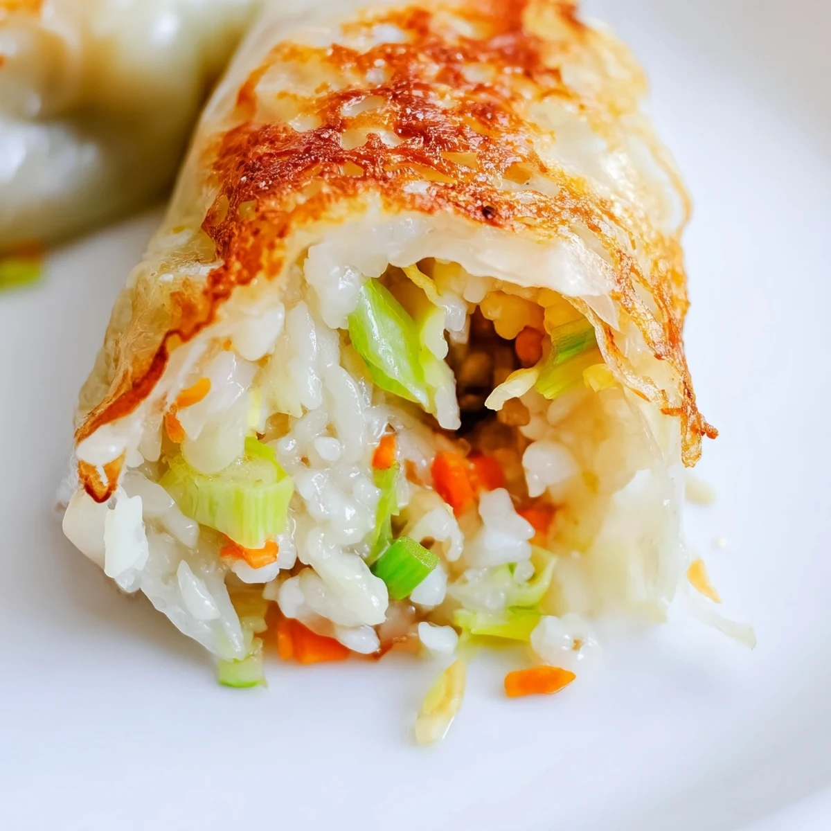 A plate of fried, perfectly golden Crispy Rice Paper Dumplings ready to be dipped and enjoyed.