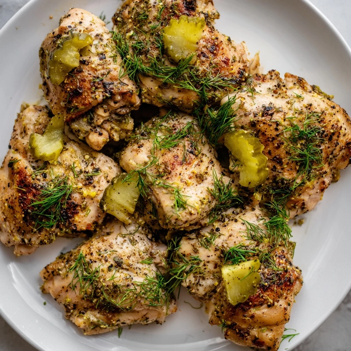 Oven-baked Pickle Ranch Chicken breasts, seasoned to perfection and served with side dishes, a family favorite.
