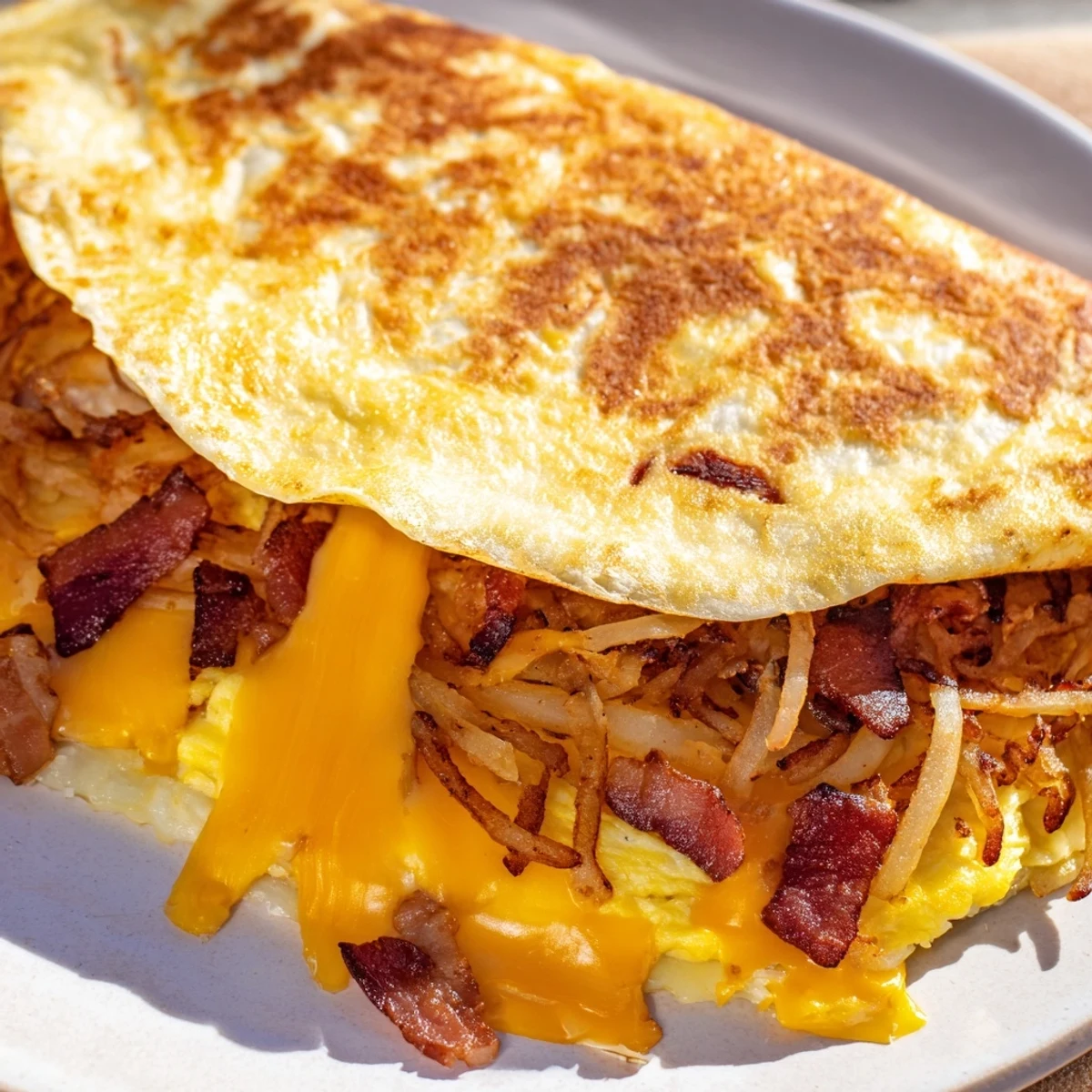 Golden-brown B.E.C. Breakfast Bites, filled with melted cheese and crispy bacon, ready to eat.