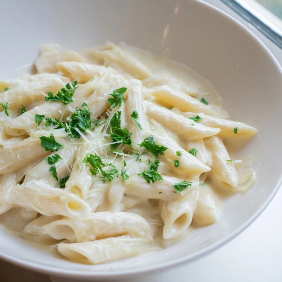 Creamy Milk Pasta One-Pot simmered in a skillet with garlic, butter, and Parmesan until glossy and velvety.  