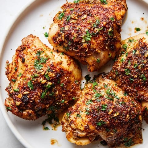 Crispy Garlic Chicken Thighs