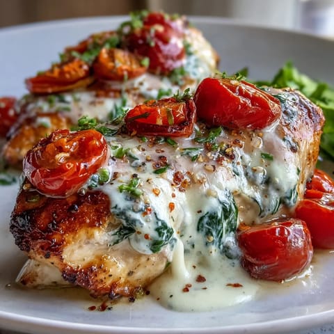 Freshly baked High Protein Chicken Bake in a white dish, garnished with herbs, ready for a healthy weeknight dinner.