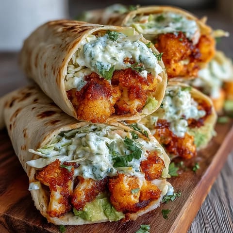 Served fresh as a plant-based wrap with creamy avocado slices, perfect for a hearty lunch or dinner.