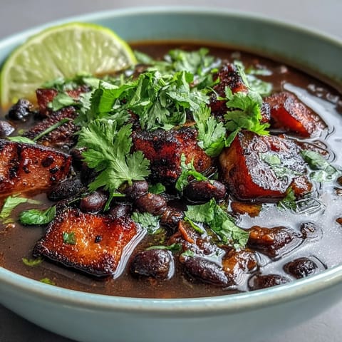 Ham Black Bean Soup Lime