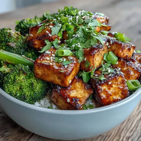 Vibrant stir-fry with tender broccoli, snap peas, and golden tofu, all coated in homemade teriyaki glaze.  