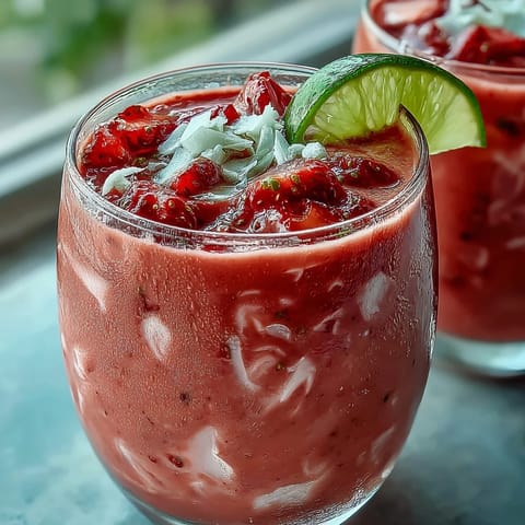 Strawberry Coconut Daiquiri Smoothie