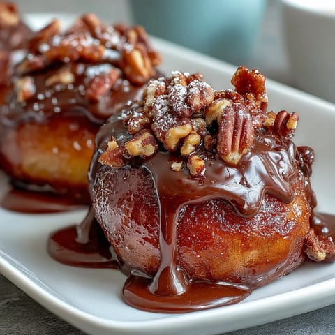 Bite-sized apple slices dipped in gooey caramel and finished with a dark chocolate drizzle—perfect for parties or snacking.