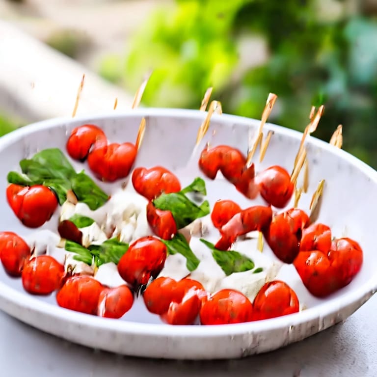 Enjoy the light, refreshing taste of these Fresh Caprese Salad Skewers, a quick and easy appetizer.