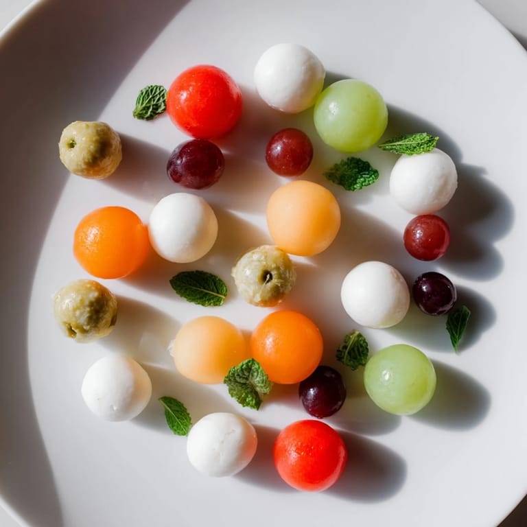 Cool and refreshing, this The Polka Dot Platter showcases a medley of round, delicious ingredients.