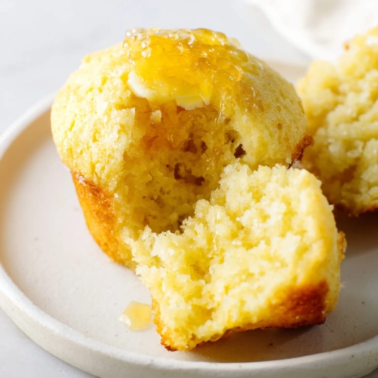 Freshly baked honey butter cornbread muffins with a tender crumb, the perfect side for BBQ.