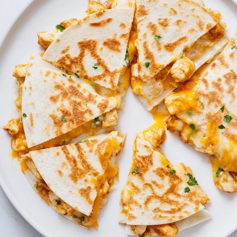 Crispy-edged Butter Chicken Quesadillas, a delightful fusion with a creamy, flavorful Indian twist.