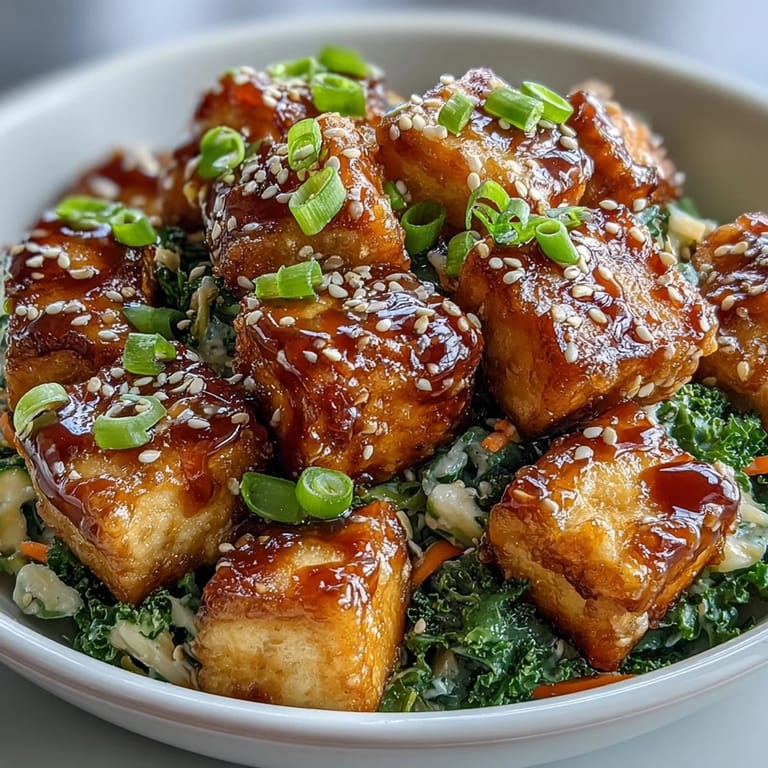 Savory Tofu Egg Roll in a Bowl served steaming hot, featuring fluffy tofu and colorful stir-fried vegetables topped with sesame seeds and fresh green onions for a protein-packed vegan meal.  
