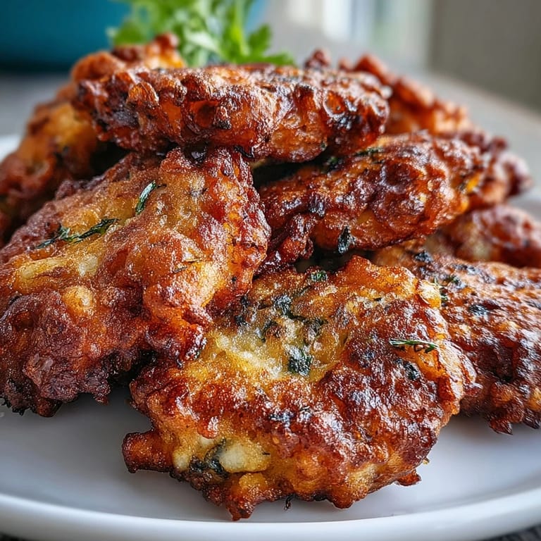 Close-up of Black-Eyed Peas Fritters, highlighting their crunchy texture and golden crust on a rustic wooden serving board.