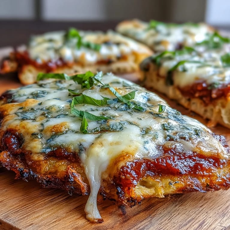 Golden Garlic Naan Margherita Pizzas with bubbling cheese, ready to slice for a quick vegetarian weeknight dinner.