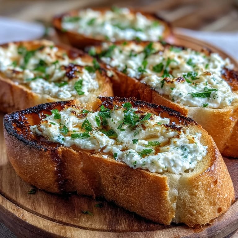 Sizzling Hot Honey Ricotta Garlic Bread is arranged on a serving platter with fresh parsley, perfect for an appetizer spread.