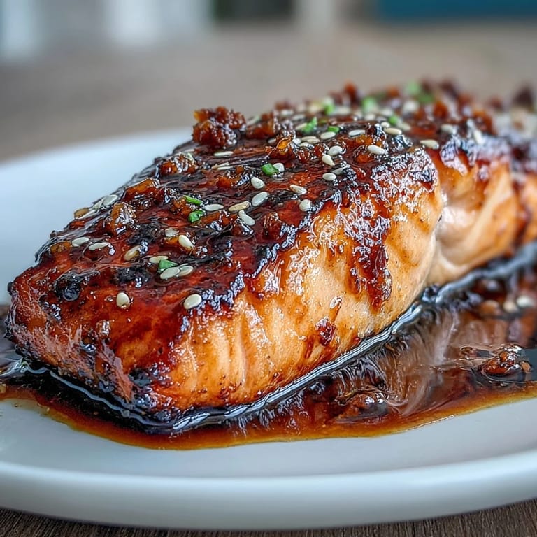 Asian-inspired honey soy salmon served with crisp-tender sesame broccoli, garnished with sliced green onions and a lime wedge for brightness.  