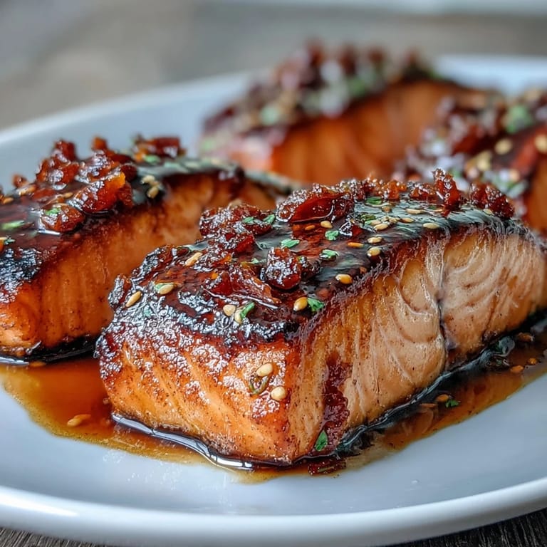 Oven-roasted salmon glazed in honey soy sauce paired with fragrant sesame broccoli, creating a colorful and flavorful main dish.
