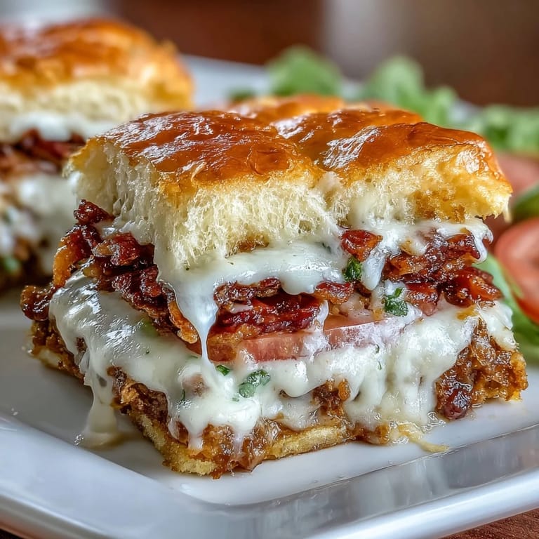 2. Warm sliders layered with turkey, crispy bacon, and rich Mornay sauce, topped with Parmesan and fresh parsley for Derby Day.