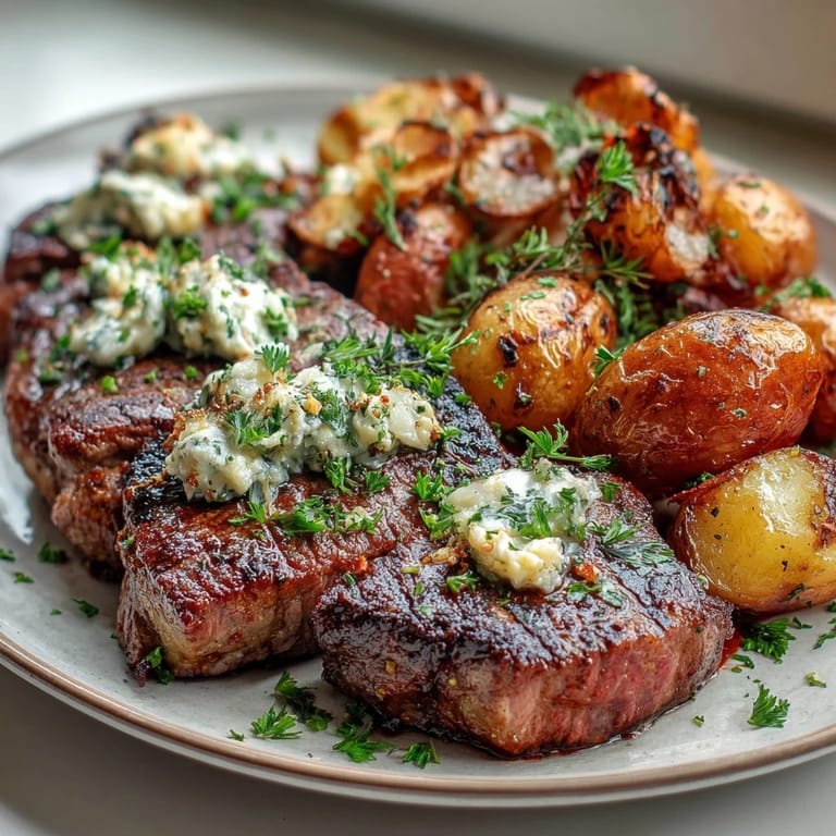 Juicy steak bites seared to perfection with buttery potatoes, ready for a quick and satisfying dinner.
