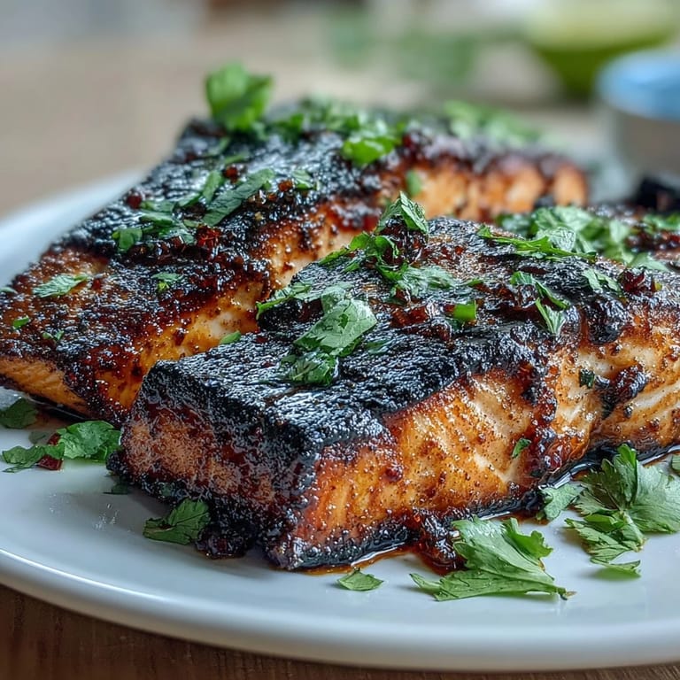 A perfectly grilled salmon fillet topped with sweet and tangy strawberry salsa, ideal for spring dinners.