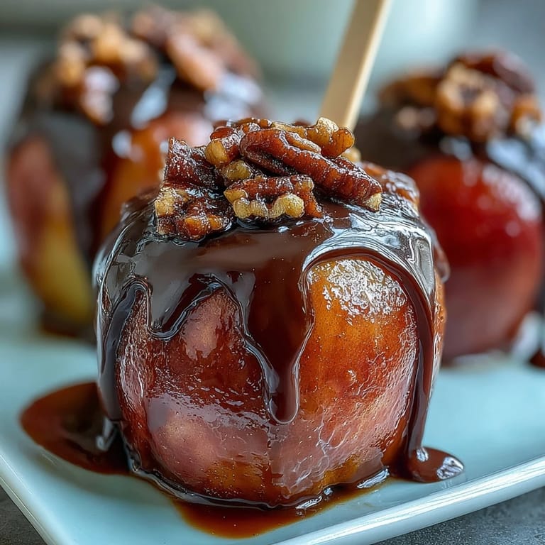 Crisp apple wedges coated in creamy caramel, topped with rich dark chocolate, and sprinkled with sea salt for a sweet-salty treat.
