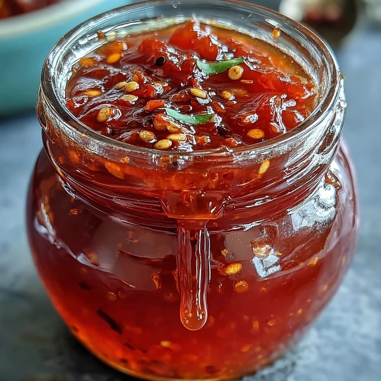 Spicy and tangy homemade fermented hot sauce drizzled over tacos, showcasing its fiery color and glossy texture for an extra kick of flavor.