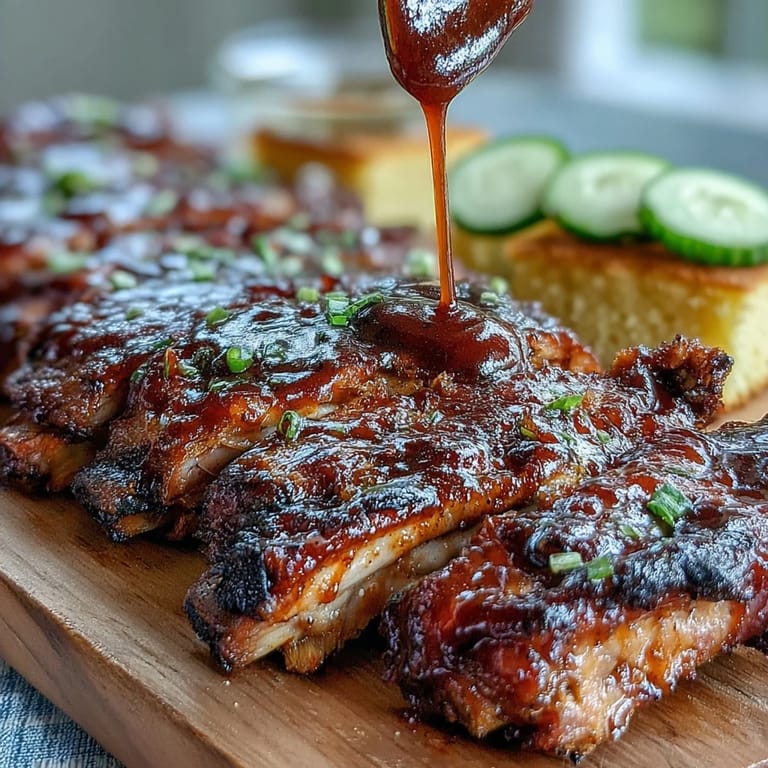 Festive Father's Day BBQ Rib Board showcasing succulent ribs with delicious dipping sauces.
