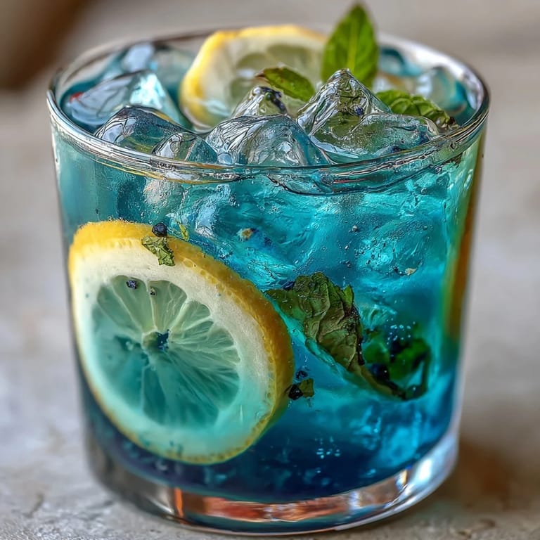 Watch this colorful Butterfly Pea Flower Lemonade transform with a zesty lemon swirl in a glass.