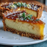 Vibrant lemon curd spring tart with silky citrus filling in a golden, buttery crust, topped with delicate edible flowers.  