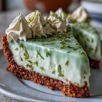Tangy no-bake key lime pie with a crisp graham cracker crust, perfectly chilled.